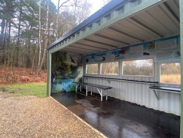 Large‑scale mural installed on a shipping container for The Land Trust and Deadwater Valley Trust.