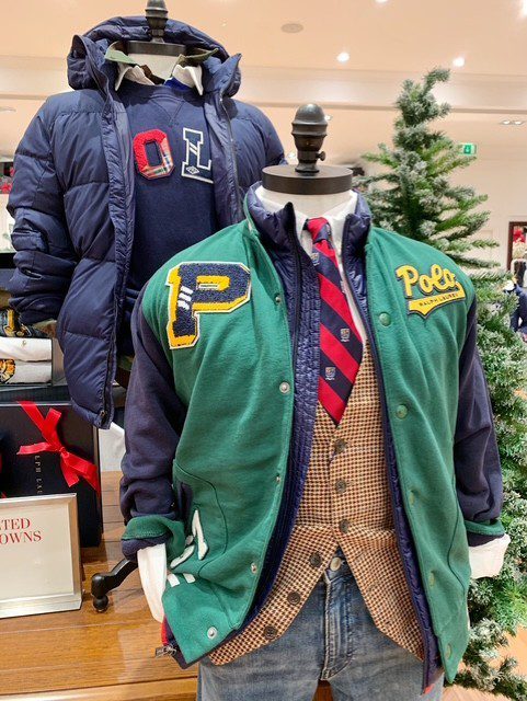 Kidswear mannequins dressed in coordinated seasonal looks for Bicester Village visual merchandising. Ralph Lauren 